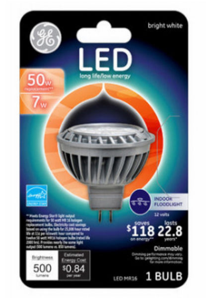 GE Lighting 93095551 MR16 Dimmable Flood Light LED Bulb, 7 Watts