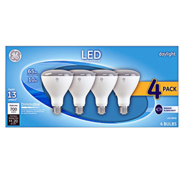 GE Lighting 41048 R30 Reflector LED Light Bulb, 10 Watts, 4 Pack