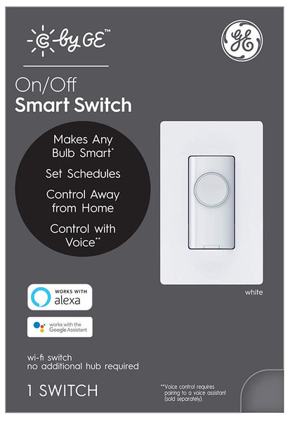 GE Lighting 93105002 Smart Button Switch, White