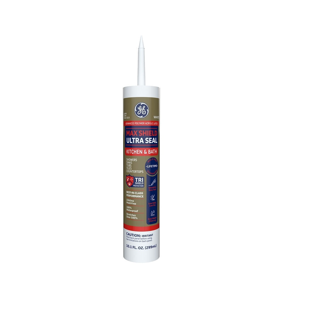 GE 2864197 Max Shield Ultra Seal Sealant, White, 10.1 Oz