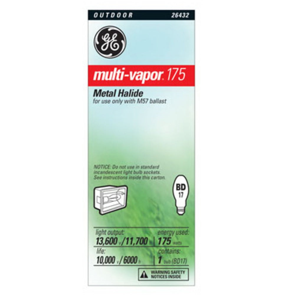 GE 30951 Multi-Vapor Metal Halide Lamp, 175 Watts