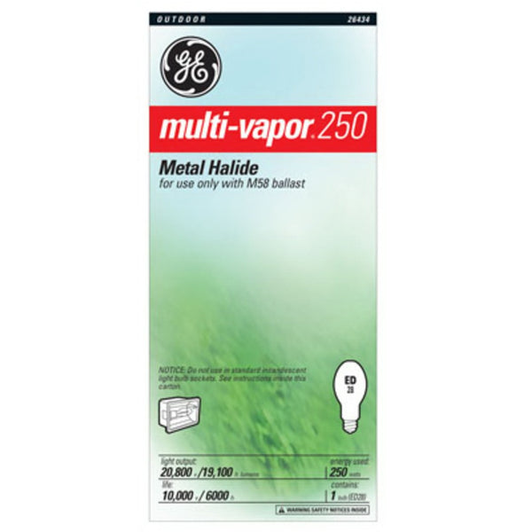 GE 30942 Multi-Vapor Metal Halide Lamp, 250 Watts