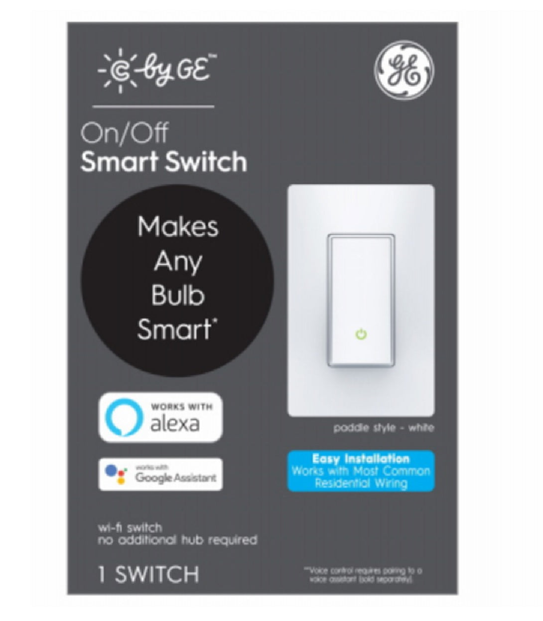GE 93120081 On/Off Smart Switch, White