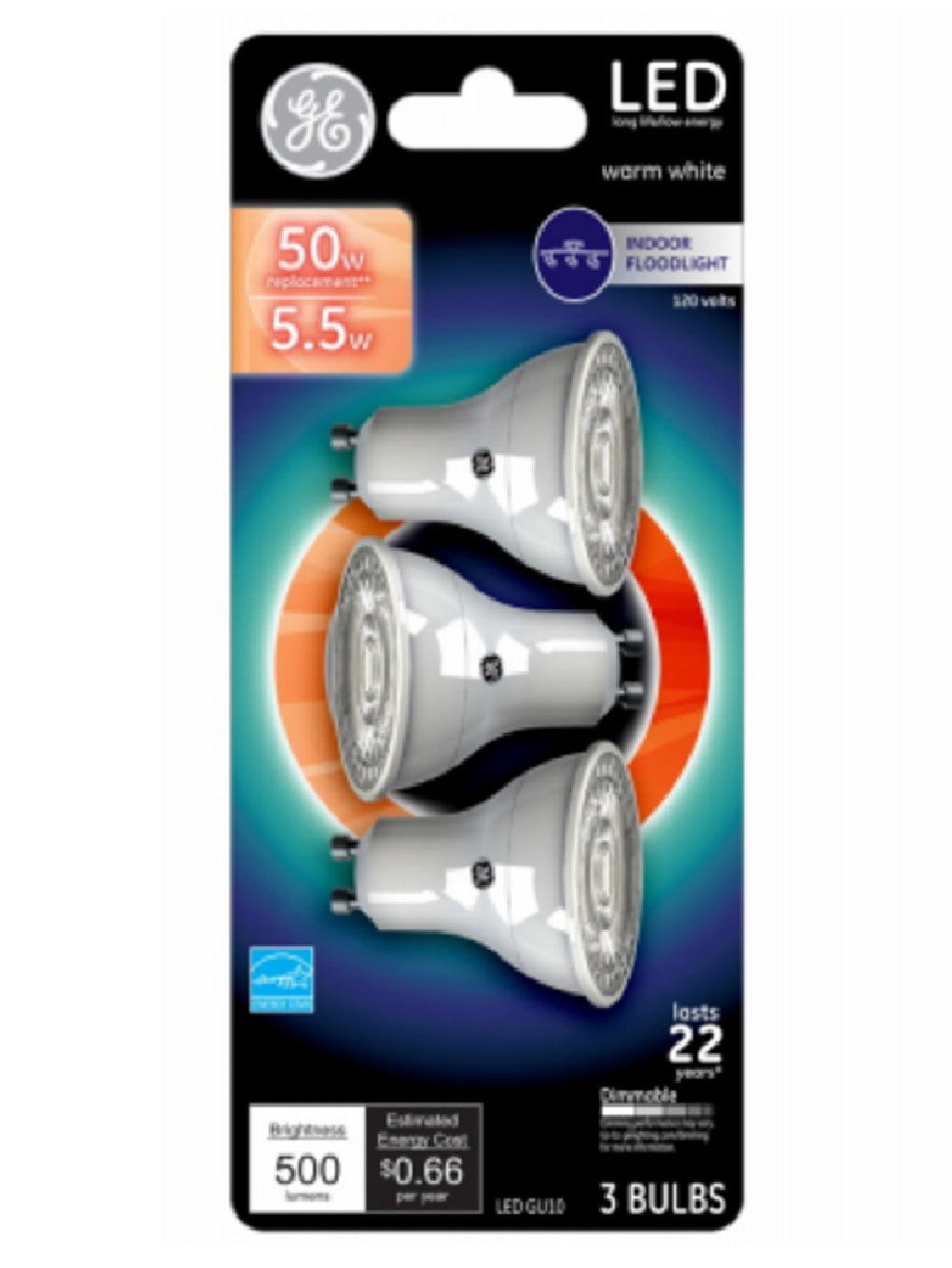 GE 93120813 Recessed LED Flood Light Bulb, 5.3 Watts