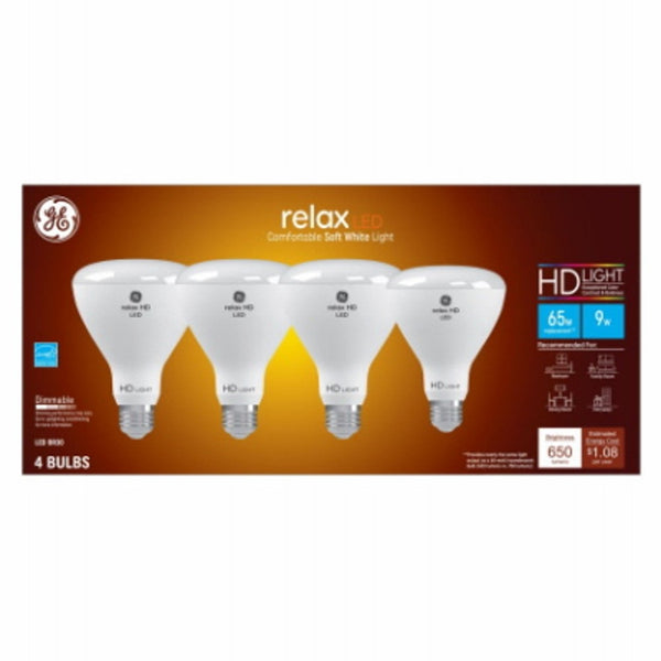 GE 93129940 Relax HD LED Light Bulbs, 9 Watts