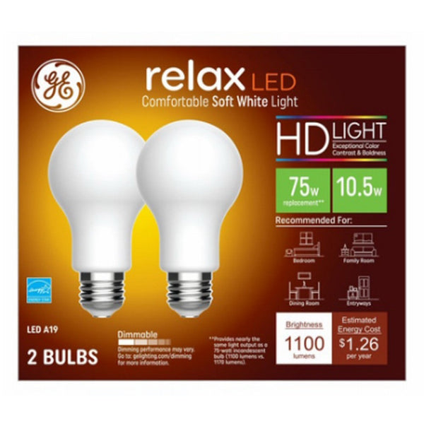 GE 93129420 Relax LED Light Bulb, 10.5 Watts