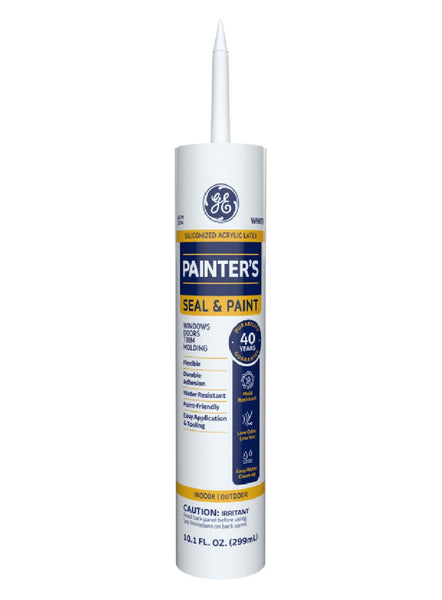 GE Sealants & Adhesives MAP110WT  Acrylic Latex Caulk, White, 10.1 Ounce