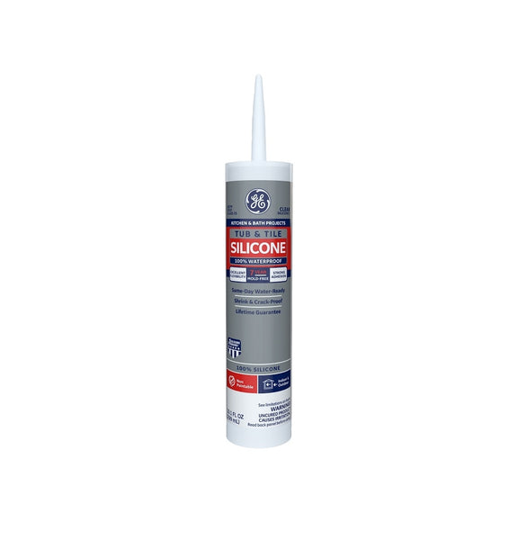 GE 2749485 Silicone I GE612 Silicone Rubber Sealant, Clear, 10.1 Ounce