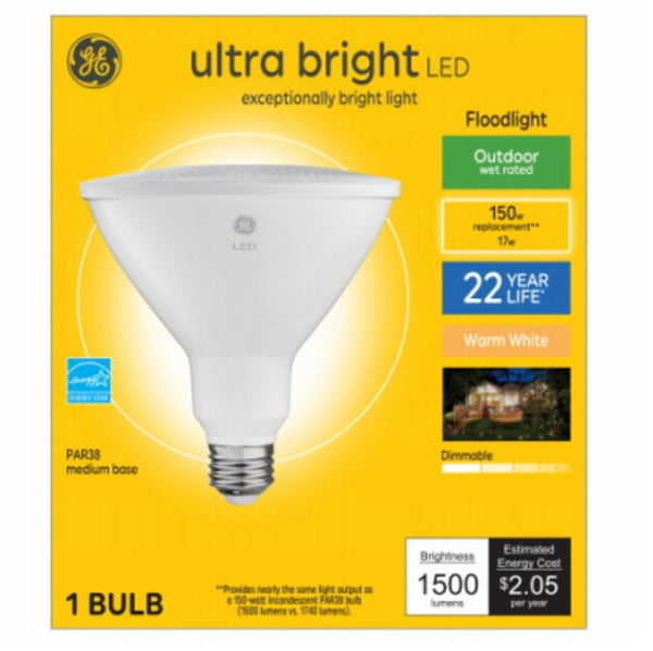 GE 93128005 Ultra Bright LED Floodlight Bulb, Warm White