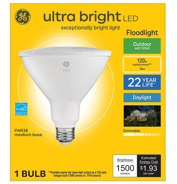 GE 93128856 Ultra Bright LED Floodlight Bulb, 16 Watts