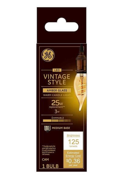 GE 36494 Vintage Style Decorative LED Light Bulbs, 3 Watts