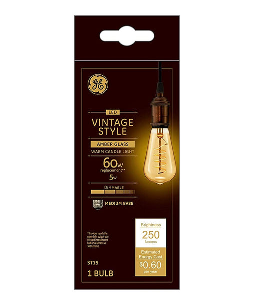 GE 36507 Vintage Style Dimmable LED Light Bulb, 5 Watts