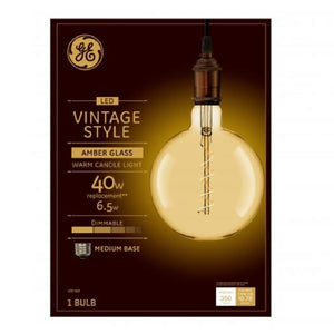 GE 93099992 Vintage Style Dimmable LED Light Bulb, 6.5 Watts