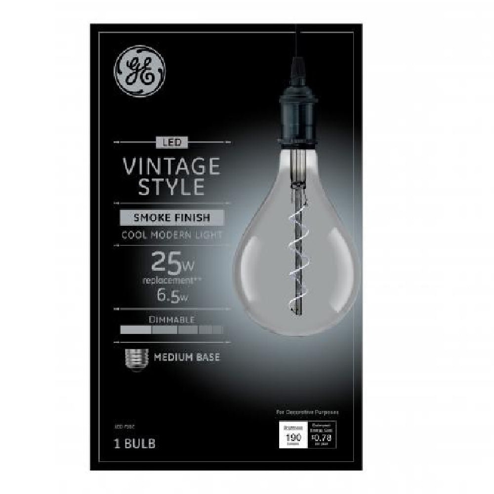 GE 31705 Vintage Style Spiral Filament LED Light Bulbs, 6.5 Watts
