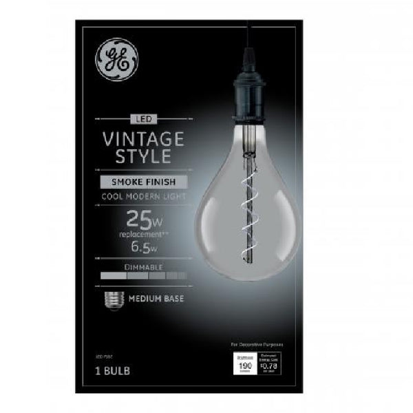 GE 31705 Vintage Style Spiral Filament LED Light Bulbs, 6.5 Watts
