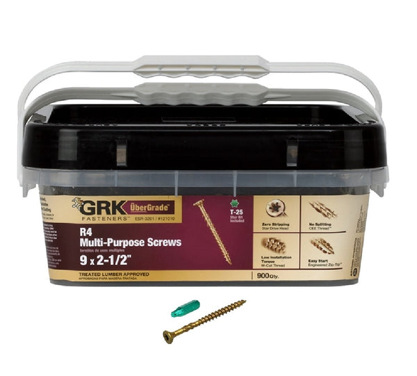 GRK Fasteners 121010 Multi-Purpose Screws, #9 x 2-1/2 Inch