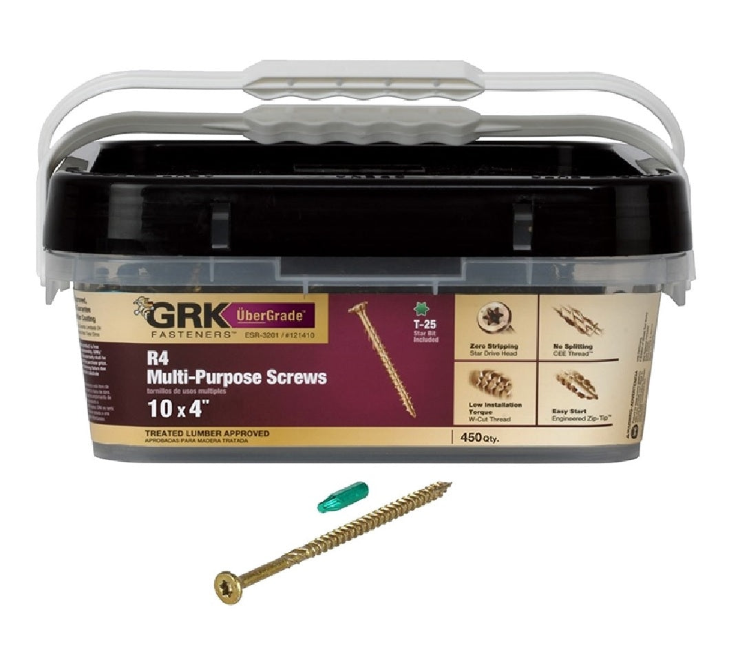 GRK Fasteners 121410 Multi-Purpose Screws, #10 x 4 Inch
