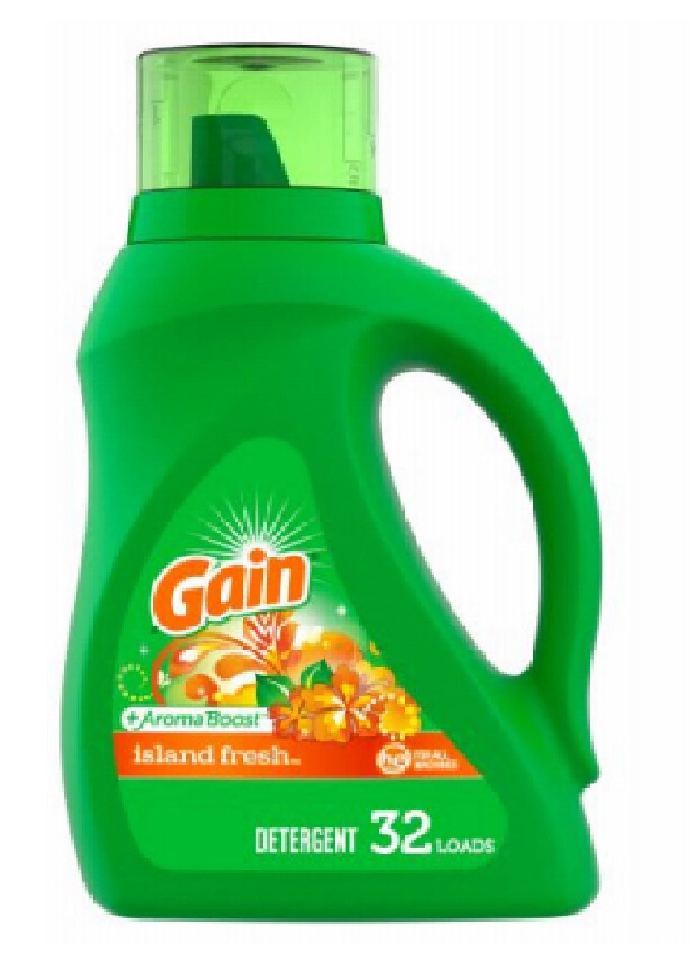 Gain 76954 +Aroma Boost Liquid Laundry Detergent, Island Fresh, 46 fl Oz