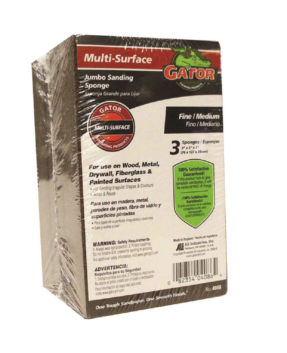 Gator 4086 Jumbo Sanding Sponge, 3" x 5" x 1"