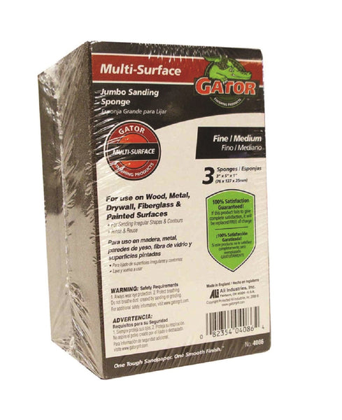 Gator 4086 Jumbo Sanding Sponge, 3" x 5" x 1"
