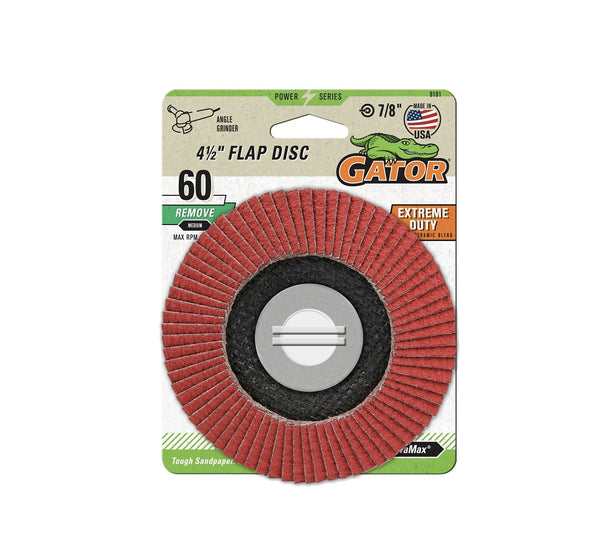 Gator 9181GA Abrasive Flap Disc, 60 Grit, 7/8 inches
