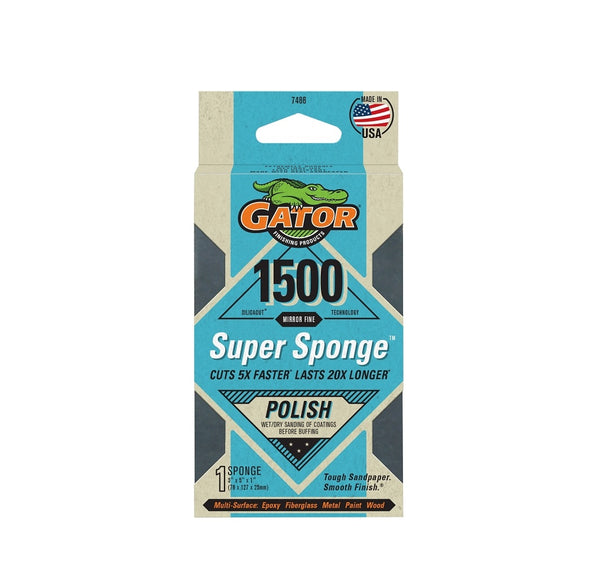 Gator 7466 Sanding Sponge, 1500 Grit, Mirror Fine