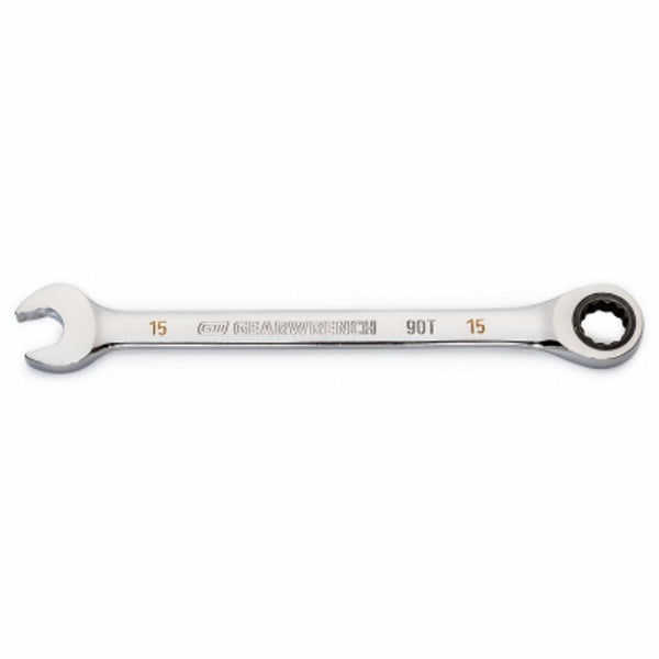 Gearwrench 86915 Ratcheting Combination Wrench, 15 MM