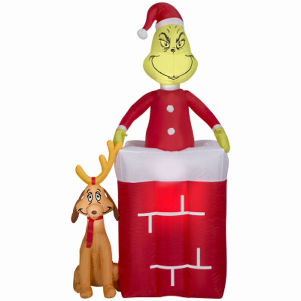 Gemmy 111590 Animated Airblown Inflatable Dr. Seuss Christmas Grinch, 6 Feet