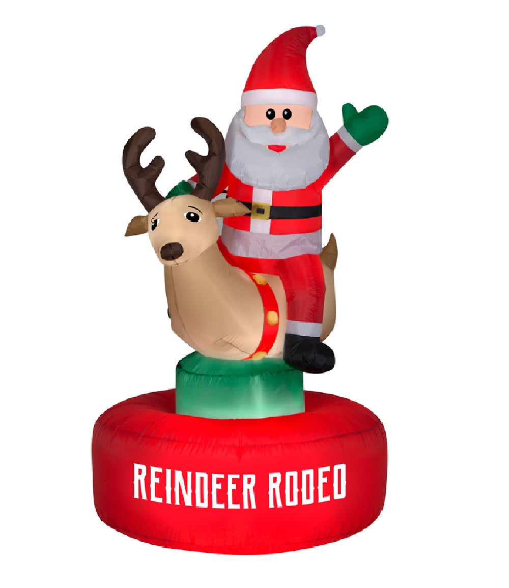 Gemmy 118418 Christmas Animated Reindeer Rodeo, Multicolored