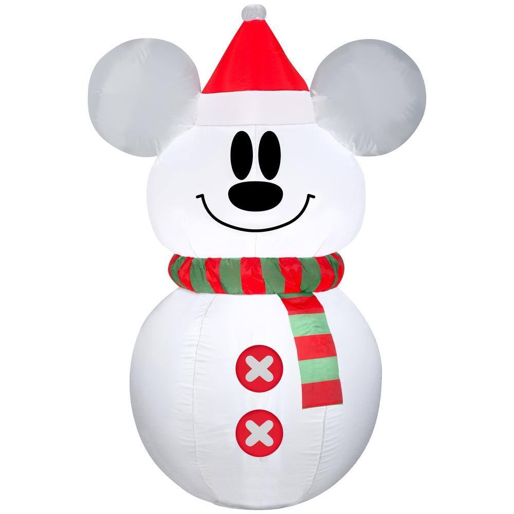 Gemmy 117565 Mickey Mouse Snowman Inflatable Christmas Lawn Decoration, 3.5 Feet