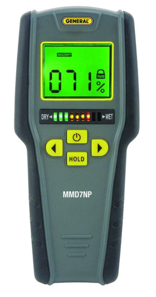 General Tools MMD7NP Pinless Lcd Moisture Meter With Tricolor Bar Graph