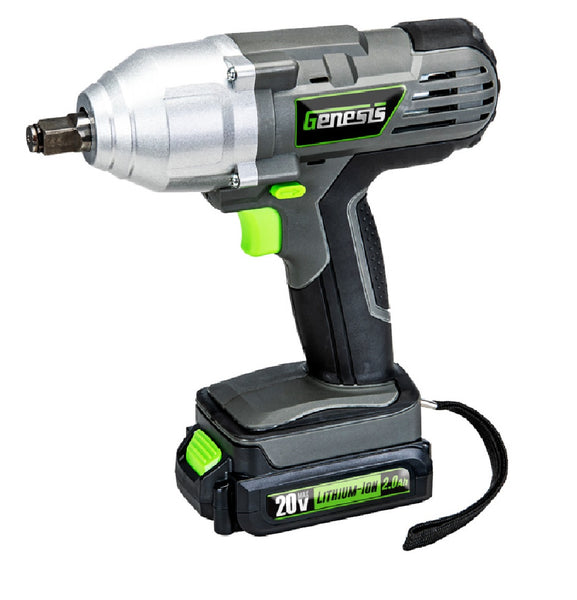 Genesis GLIW20AK Lithium-Ion Impact Wrench Tool, 1/2 Inch Drive
