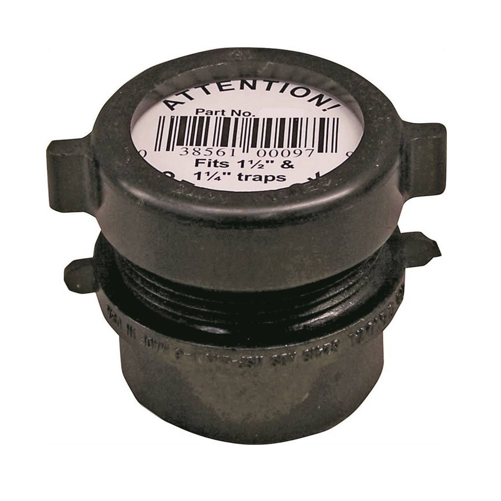 Genova 102801ABC 800 Series Fitting Trap Adapter, 1-1/2 inch Spigot, Black
