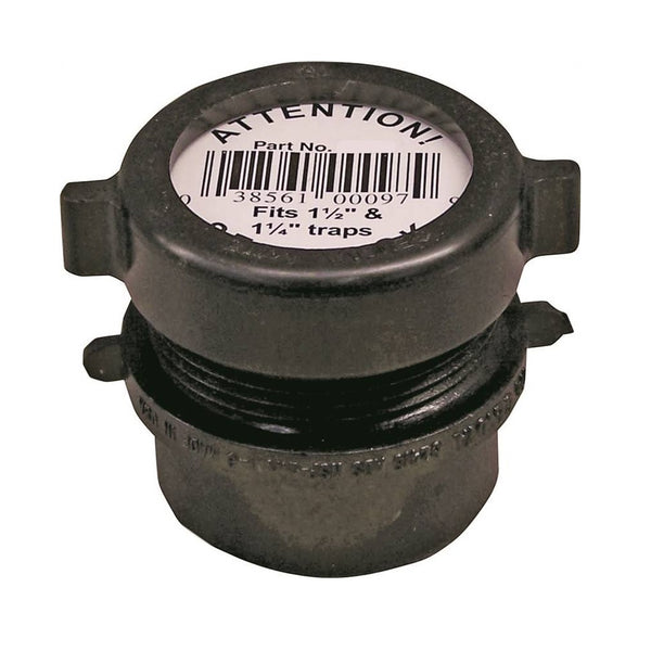 Genova 102801ABC 800 Series Fitting Trap Adapter, 1-1/2 inch Spigot, Black