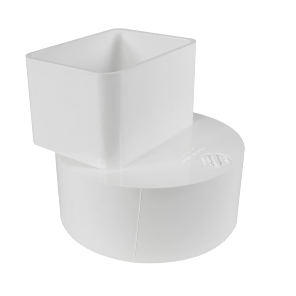Genova 414432BC Downspout Adapter, White, 2 Inch x 3 Inch x 4 Inch