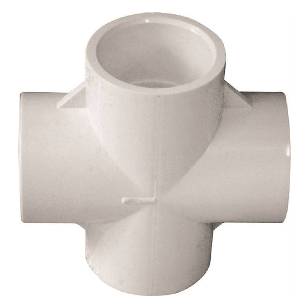 Genova 420007BC 300 Series Pipe Cross, White, 3/4 Inch