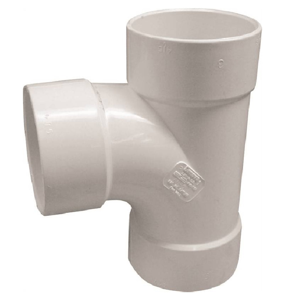 Genova 414124BC 400 Series Sanitary Tee, White, 4 Inch