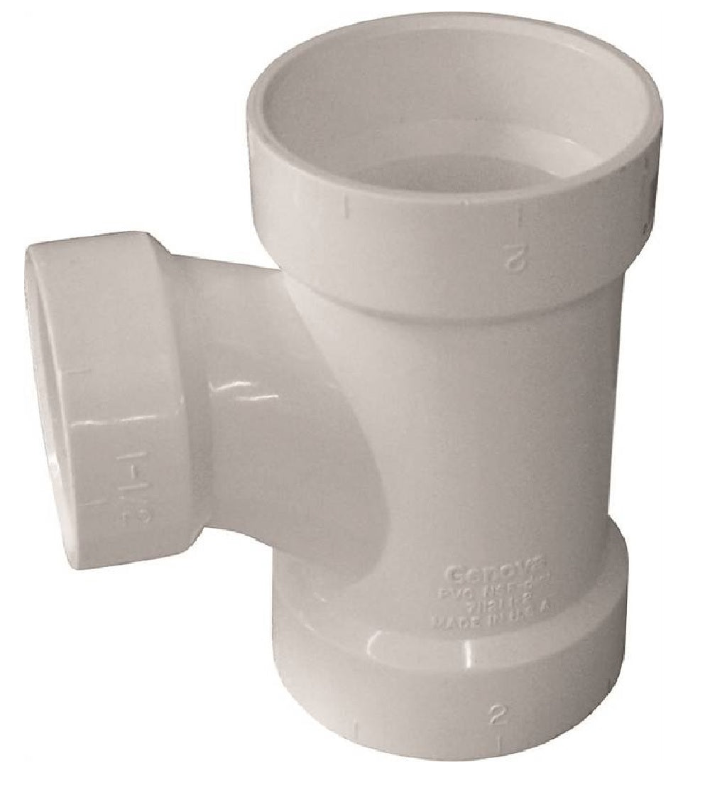 Genova 192138P/71141 PVC Reducing Sanitary Tee, 4 x 1-1/2 Inch