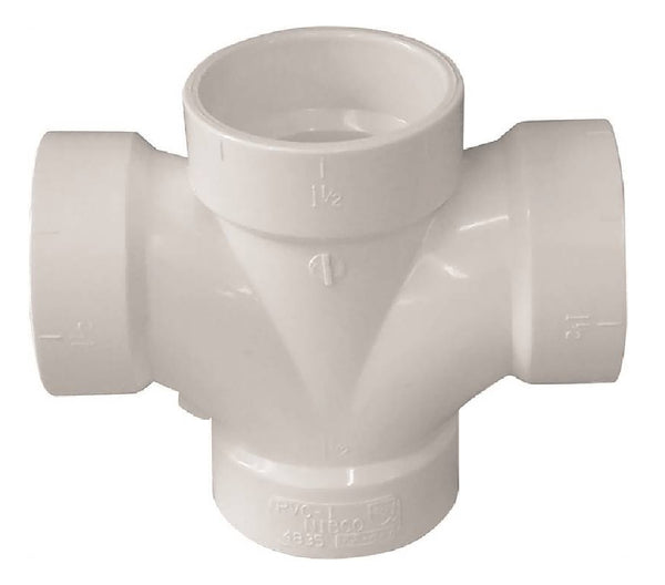 Genova 192186 PVC Double Sanitary Tee, 2 Inch
