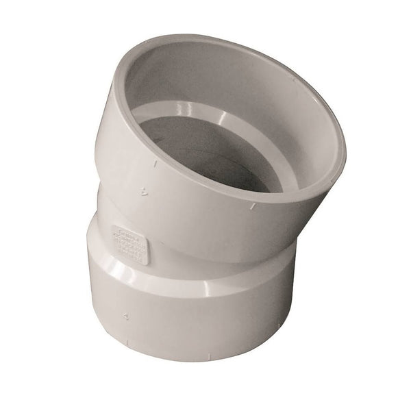 Genova 192554 700 Series 22.5 Degree Drain Pipe Elbow, 4 Inch