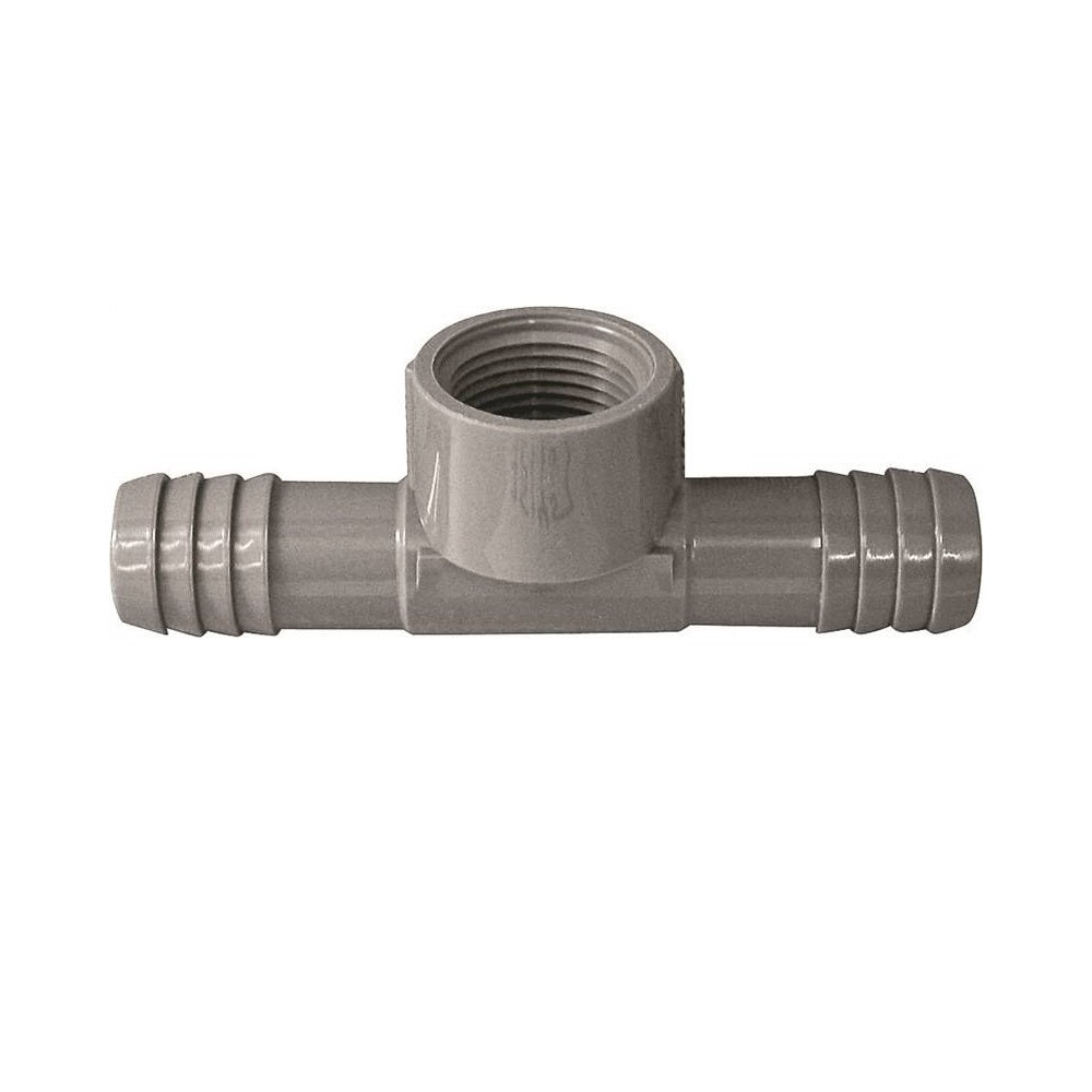 Genova UPVCTFT-07 Combination Polypropylene Insert Pipe Tee, 3/4 in Insert x Insert x FIP