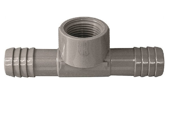 Genova UPVCTFT-10 Combination Polypropylene Insert Pipe Tee, 1 Inch Insert x Insert x FIP