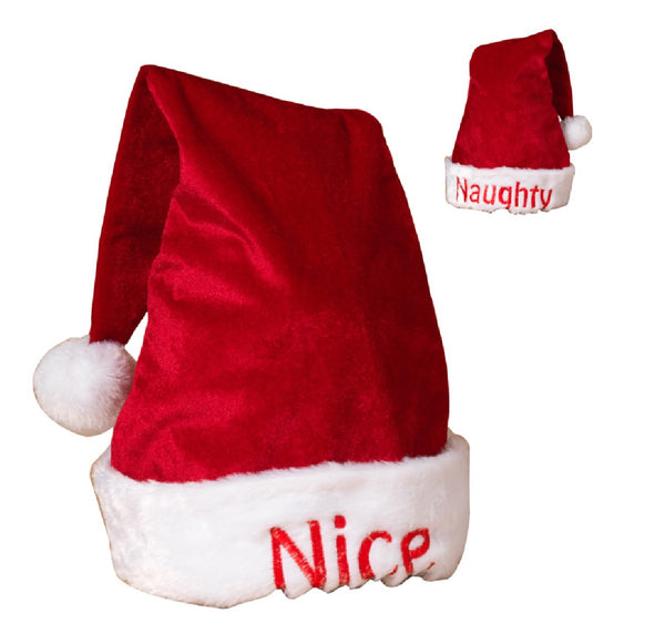 Gerson 2312200 Christmas Naughty-Nice Santa Hat, 22 Inch