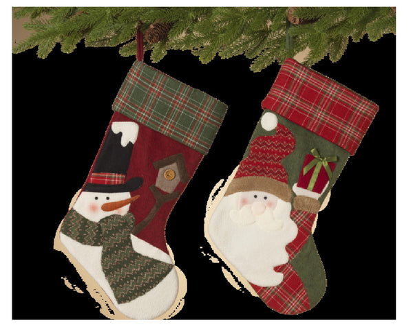 Gerson 2554150 Christmas Snowman Santa Stocking, Multicolored