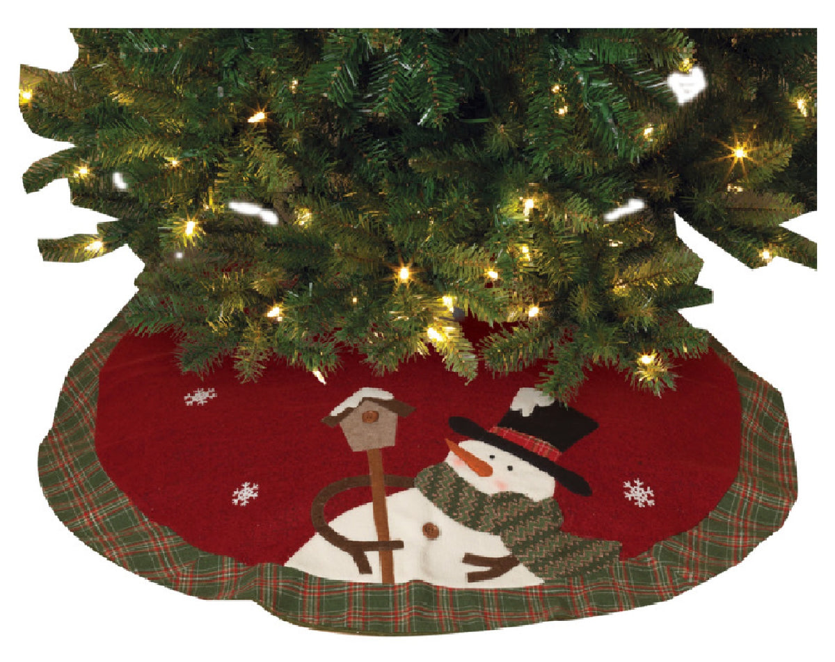 Gerson 2554160 Christmas Snowman Tree Skirt, 42 Inch