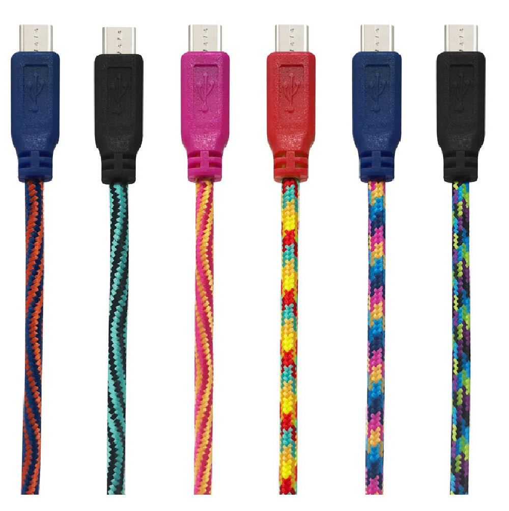 GetPower GP-XL-BRD-M Micro to USB Charging Cable, Assorted, 10 feet