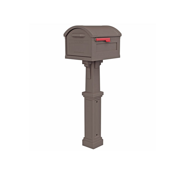 Gibraltar Mailboxes GHC40MAM Grand Haven Post Mount Mailbox, Mocha