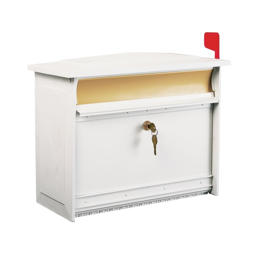 Gibraltar Mailboxes MSK00WAM Wall Mount Mailbox, Polymer, White