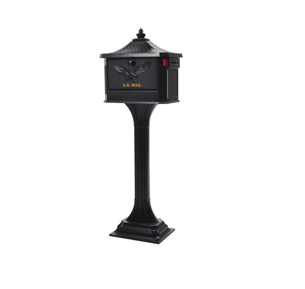 Gibraltar Mailboxes PED00BAM Mailbox Post Combo, Black