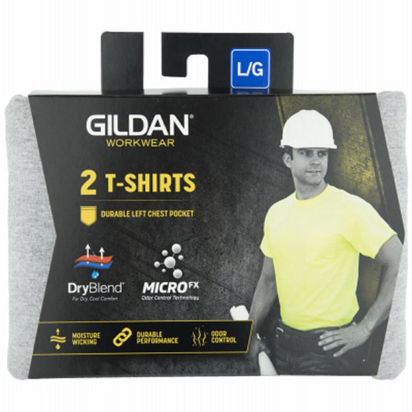 Gildan 1297056 Adult Short Sleeve Pocket Tee Shirt, Sport Gray, Medium, 2 Pack
